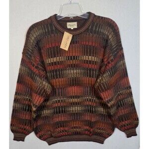 NWT Intiwara Sweater Men 2XL 100% Alpaca Knit Geometric Grandpa Dad Cosby Vtg